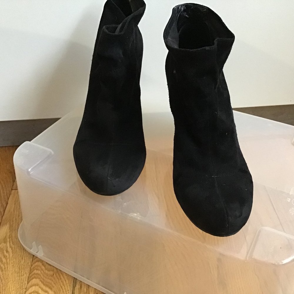 Women’s BCBG Black Suede Bootie,  7.5